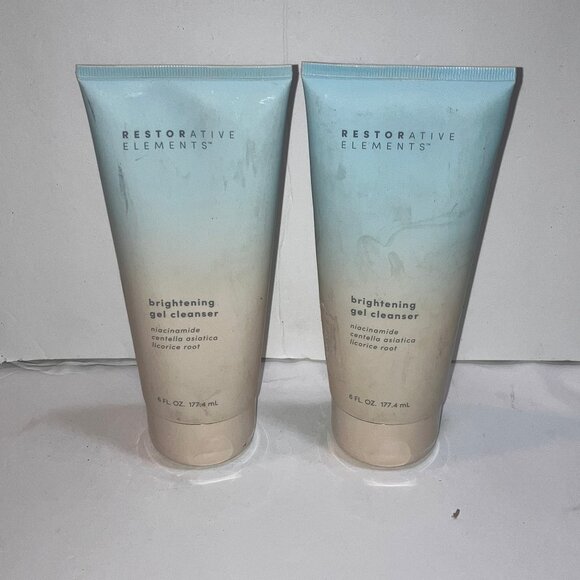 Restorative Elements Brightening Gel Cleanser 2 Pack6oz EachNEW